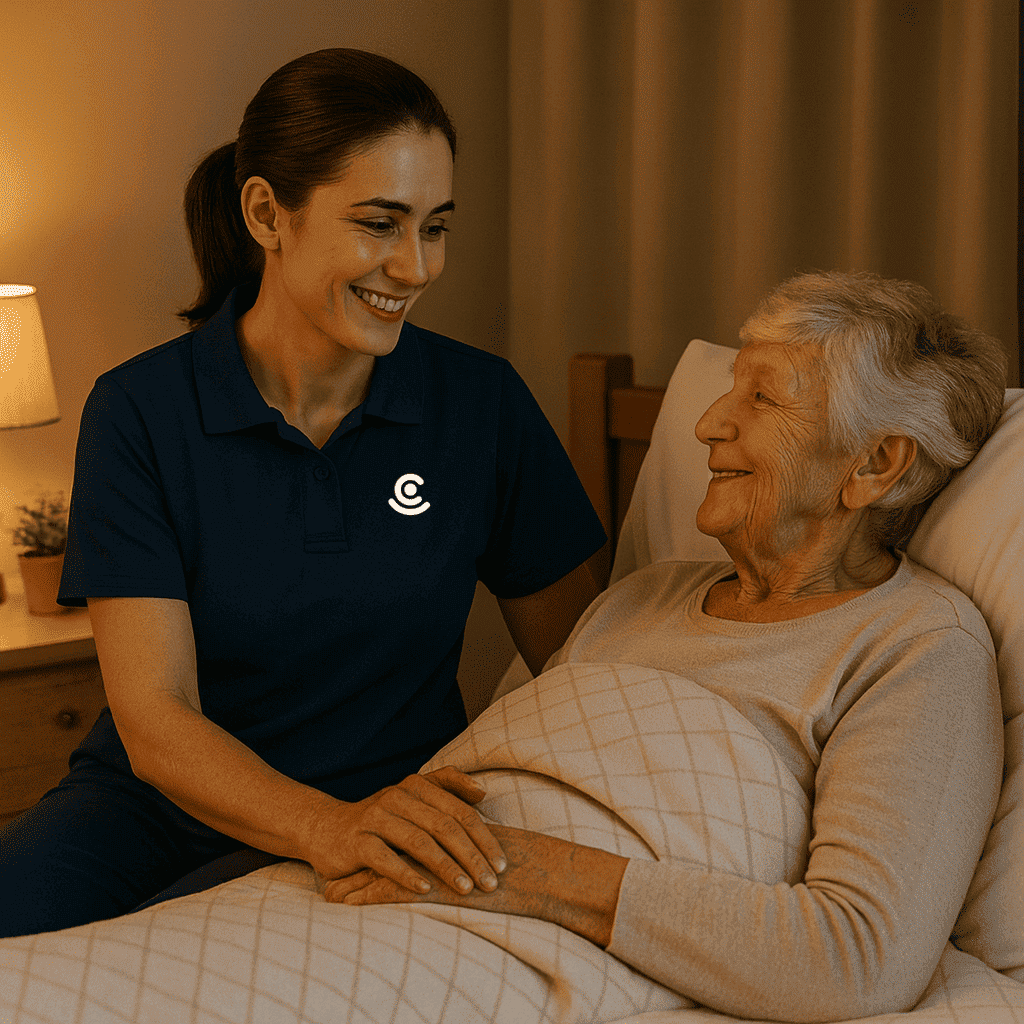 Curam caregiver supporting a family at home